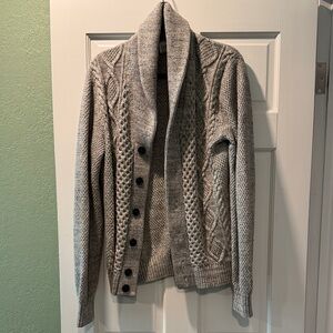 GAP Women's Gray Cable Knit Cardigan
